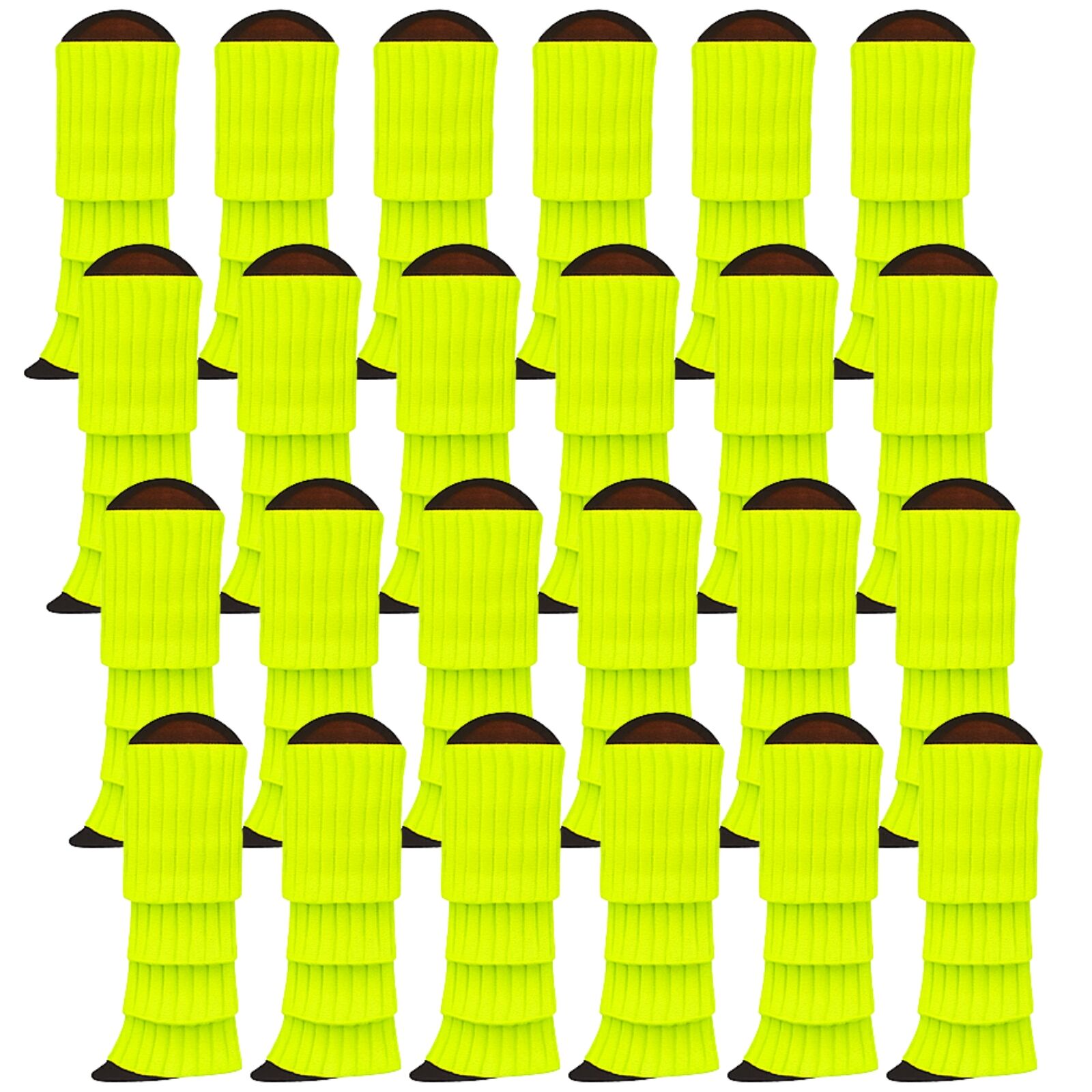 24x Womens Leg Warmers Disco Winter Knit Dance Party Crochet Legging Socks Costume - Fluro Yellow V563-BR-24LEGWARMS-FLUYLW
