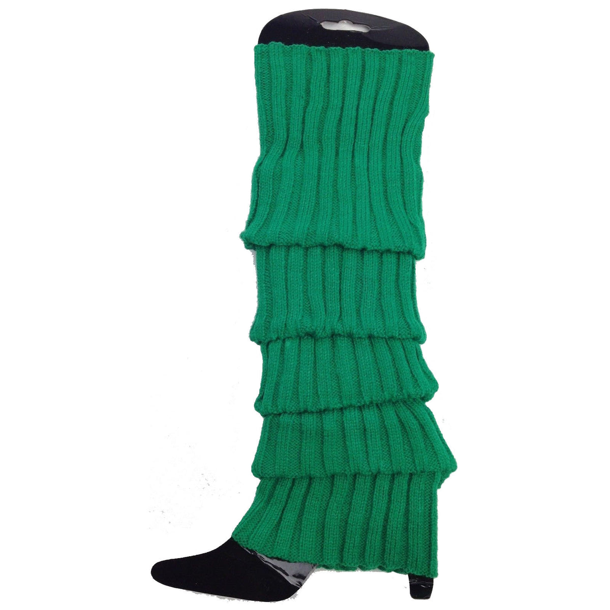 24x Womens Leg Warmers Disco Winter Knit Dance Party Crochet Legging Socks Costume - Green V563-BR-24LEGWARMS-GRN