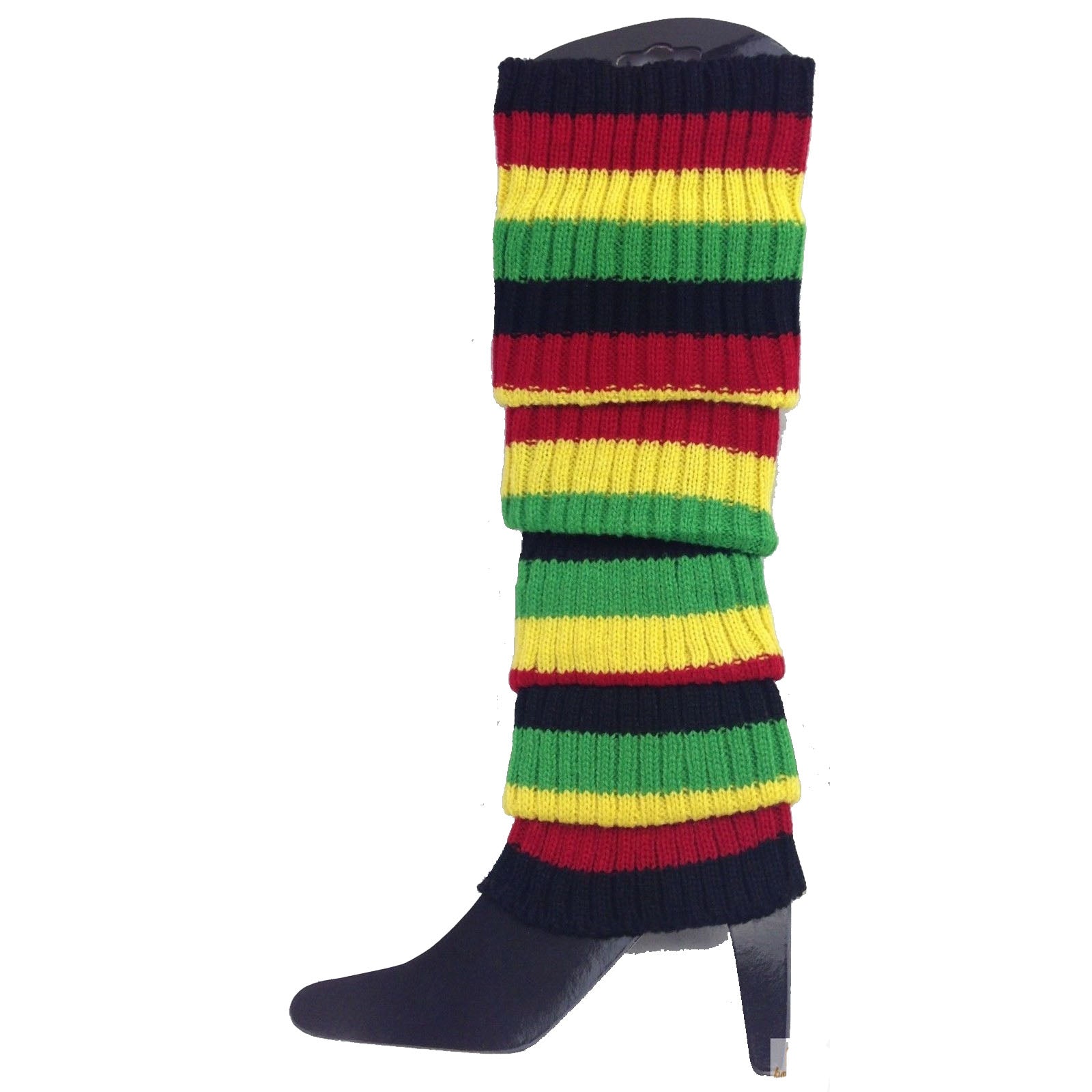 24x Womens Leg Warmers Disco Winter Knit Dance Party Crochet Legging Socks Costume - Indigenous Colours V563-BR-24LEGWARMS-INDGCLR