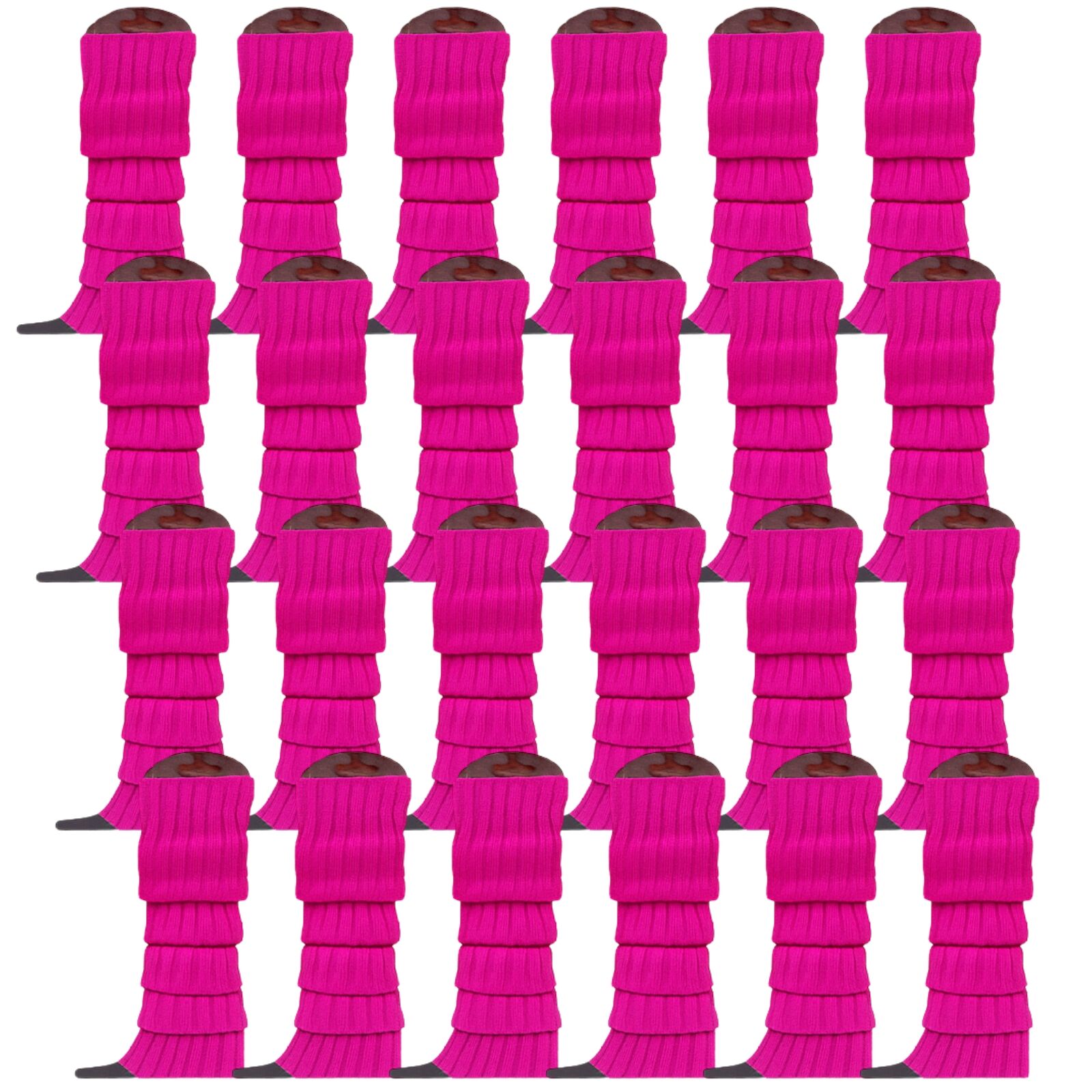 24x Womens Leg Warmers Disco Winter Knit Dance Party Crochet Legging Socks Costume - Purple V563-BR-24LEGWARMS-PUR