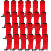 24x Womens Leg Warmers Disco Winter Knit Dance Party Crochet Legging Socks Costume - Red V563-BR-24LEGWARMS-RED