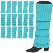 24x Womens Leg Warmers Disco Winter Knit Dance Party Crochet Legging Socks Costume - Sky Blue V563-BR-24LEGWARMS-SKYBL