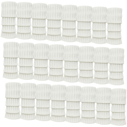 24x Womens Leg Warmers Disco Winter Knit Dance Party Crochet Legging Socks Costume - White V563-BR-24LEGWARMS-WHT