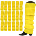 24x Womens Leg Warmers Disco Winter Knit Dance Party Crochet Legging Socks Costume - Yellow V563-BR-24LEGWARMS-YLW