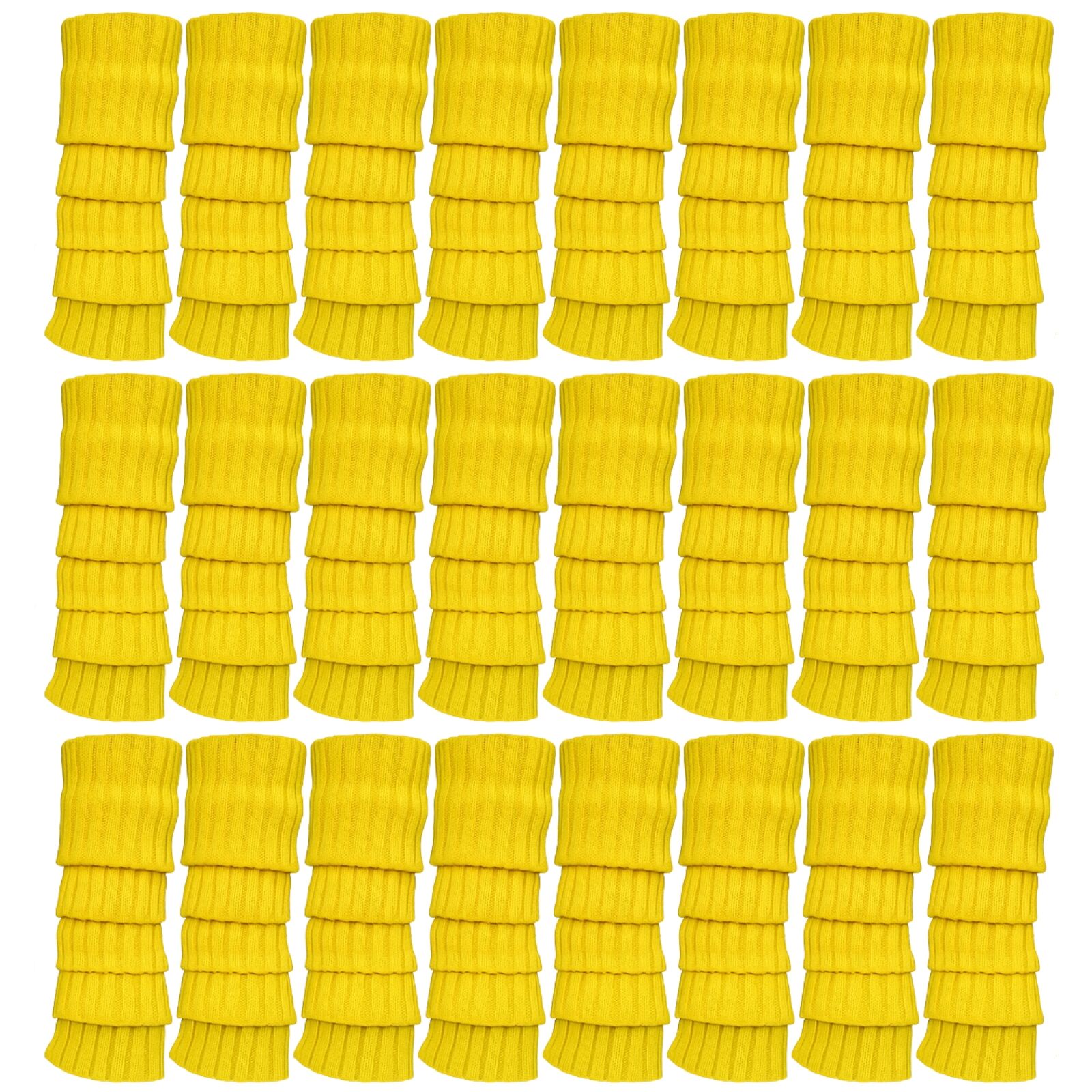 24x Womens Leg Warmers Disco Winter Knit Dance Party Crochet Legging Socks Costume - Yellow V563-BR-24LEGWARMS-YLW