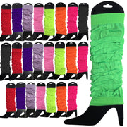 24 LEG WARMERS Knitted Womens Neon Party Knit Ankle Fluro Dance Costume 80s BULK - Assorted Pack V563-BR-24NNLEGWRMR-ASSTDPCK