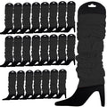 24 LEG WARMERS Knitted Womens Neon Party Knit Ankle Fluro Dance Costume 80s BULK - Black V563-BR-24NNLEGWRMR-BLK