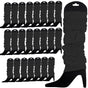 24 LEG WARMERS Knitted Womens Neon Party Knit Ankle Fluro Dance Costume 80s BULK - Black V563-BR-24NNLEGWRMR-BLK