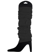 24 LEG WARMERS Knitted Womens Neon Party Knit Ankle Fluro Dance Costume 80s BULK - Black V563-BR-24NNLEGWRMR-BLK