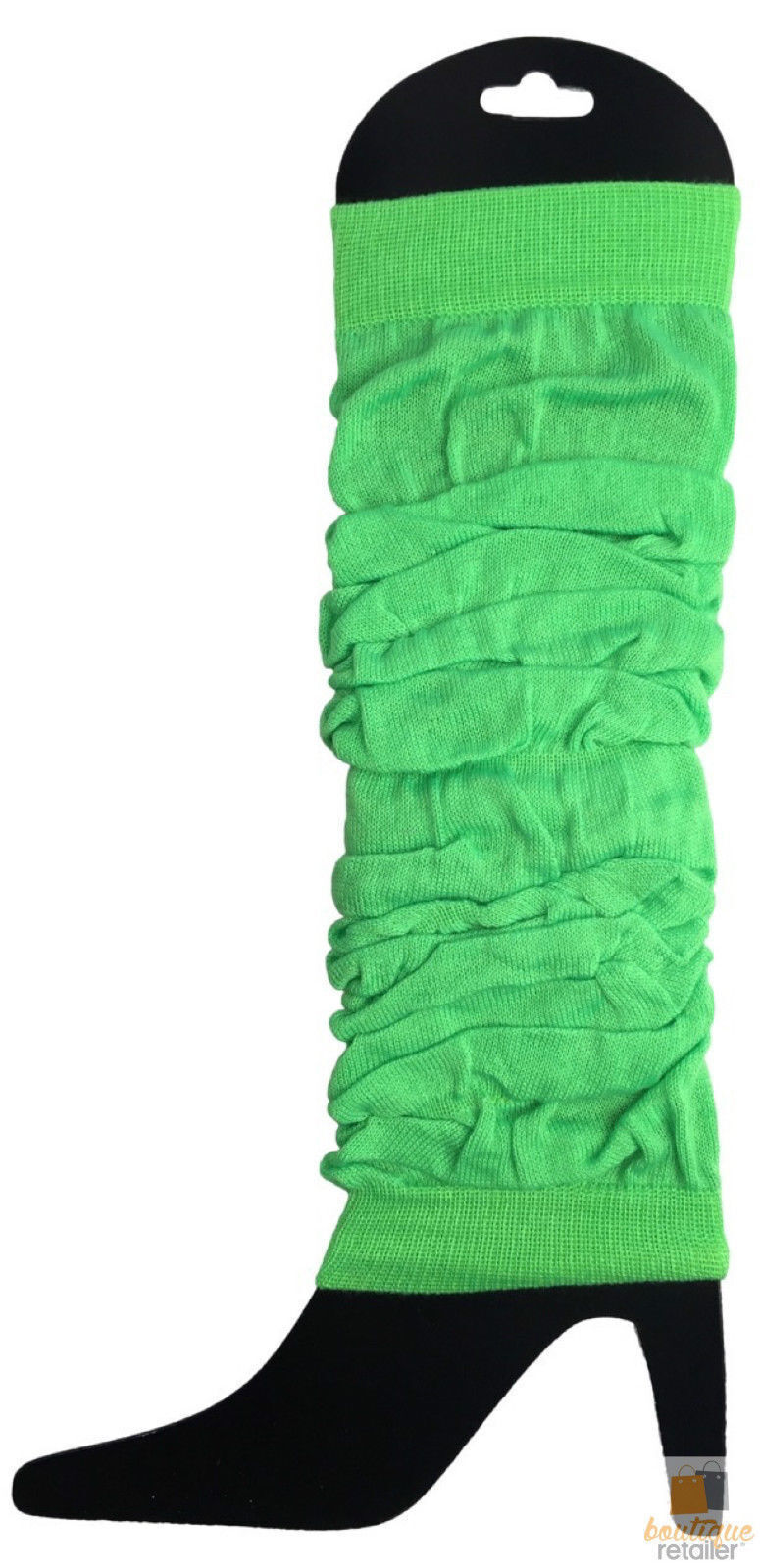 24 LEG WARMERS Knitted Womens Neon Party Knit Ankle Fluro Dance Costume 80s BULK - Fluro Green V563-BR-24NNLEGWRMR-FLUGRN