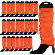 24 LEG WARMERS Knitted Womens Neon Party Knit Ankle Fluro Dance Costume 80s BULK - Fluro Orange V563-BR-24NNLEGWRMR-FLUORNG