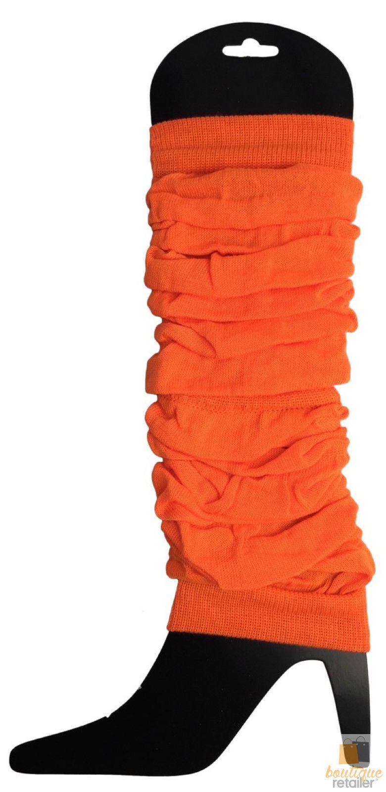 24 LEG WARMERS Knitted Womens Neon Party Knit Ankle Fluro Dance Costume 80s BULK - Fluro Orange V563-BR-24NNLEGWRMR-FLUORNG