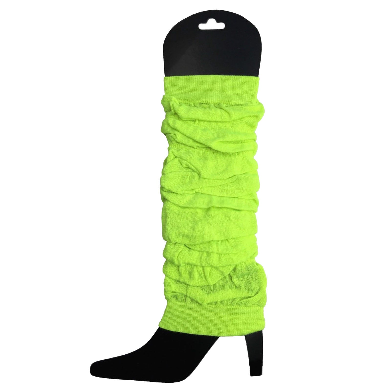 24 LEG WARMERS Knitted Womens Neon Party Knit Ankle Fluro Dance Costume 80s BULK - Fluro Yellow V563-BR-24NNLEGWRMR-FLUYLW