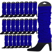 24 LEG WARMERS Knitted Womens Neon Party Knit Ankle Fluro Dance Costume 80s BULK - Royal Blue V563-BR-24NNLEGWRMR-ROYBLU