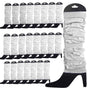 24 LEG WARMERS Knitted Womens Neon Party Knit Ankle Fluro Dance Costume 80s BULK - White V563-BR-24NNLEGWRMR-WHT