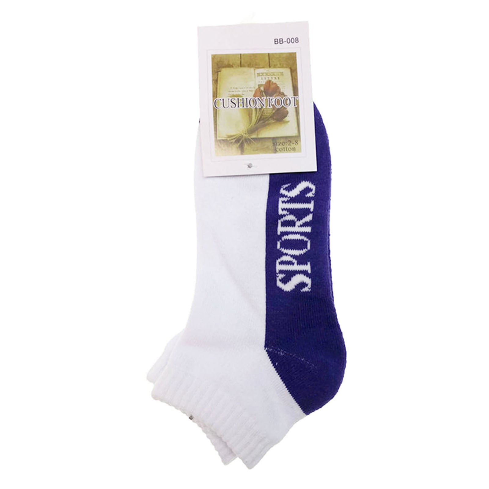 24x COTTON ANKLE SOCKS Sport Cushion Foot Low Cut Running - Assorted Colours Bulk - 2-8 V563-BR-24SOX-ASSTDCLRP-2-8