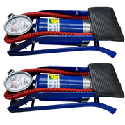 2x HIGH PRESSURE FOOT PUMP Ball Bicycle Motorbike Car Tire Inflator Tyre Air V563-BR-2HPFOTPUMP