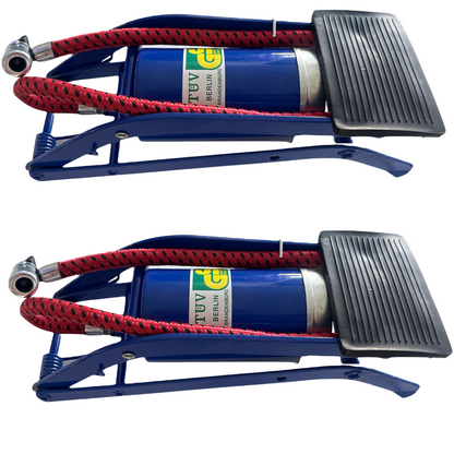 2x HIGH PRESSURE FOOT PUMP Ball Bicycle Motorbike Car Tire Inflator Tyre Air V563-BR-2HPFOTPUMP