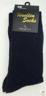 2 Pairs WOOL BLEND SOCKS Mens Soft Dress Thick Work Thermal Warm Cushion Foot - 6-11 V563-BR-2WLBLDSOX-SIZE6-11