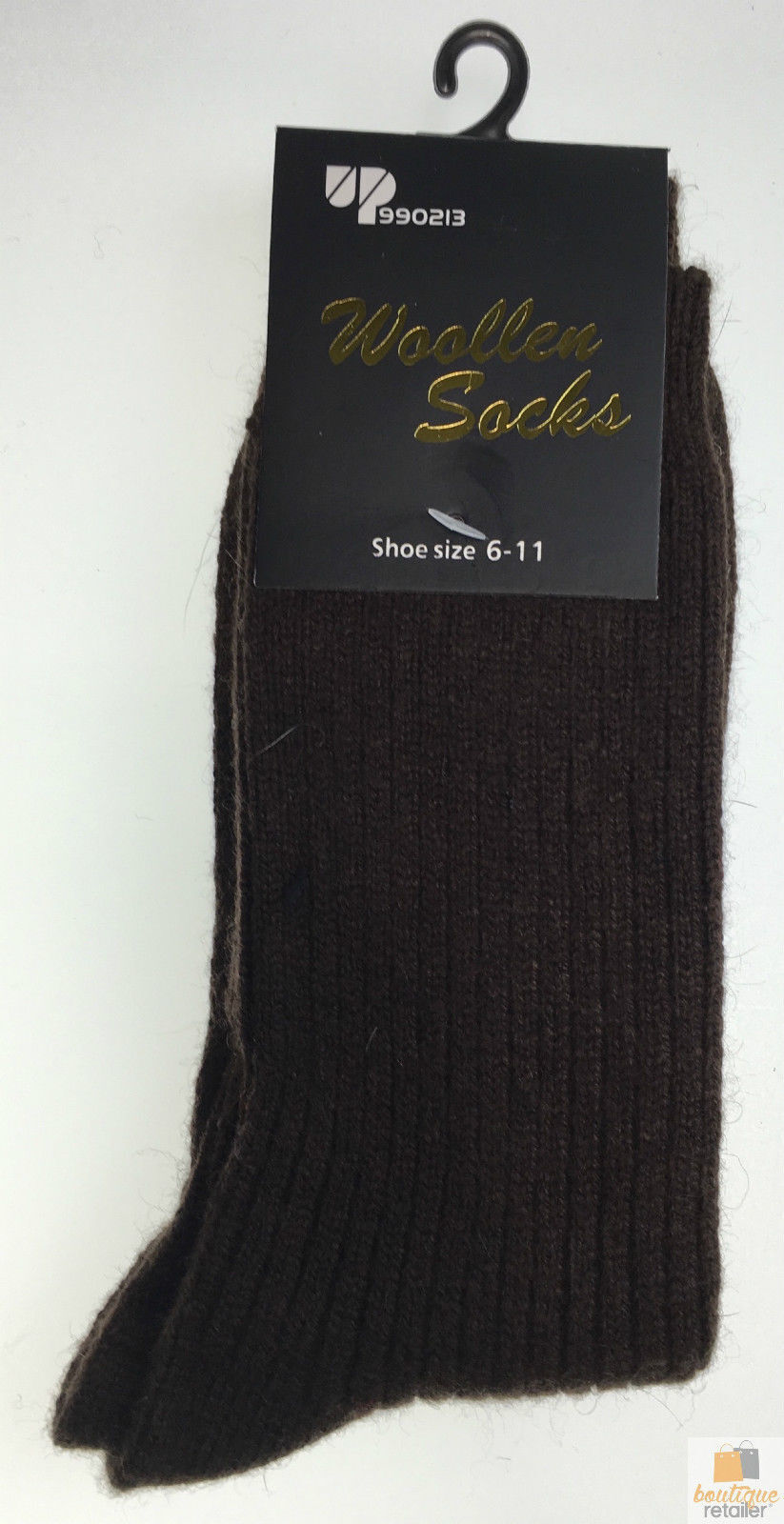 2 Pairs WOOL BLEND SOCKS Mens Soft Dress Thick Work Thermal Warm Cushion Foot - 6-11 V563-BR-2WLBLDSOX-SIZE6-11