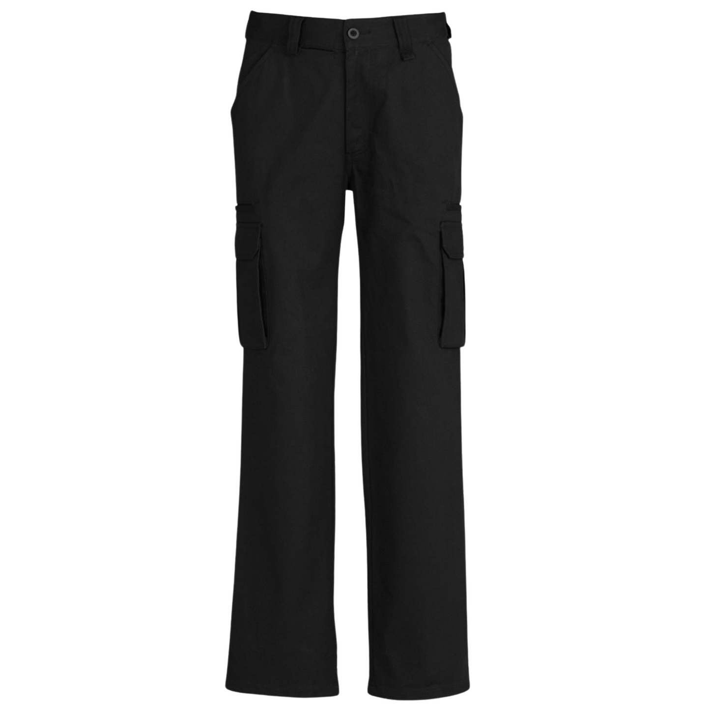 Mens CARGO PANTS Work Wear Trousers 100% COTTON Tradie Pockets Military 310gsm - Black - 127"" V563-BR-310GSM-BLK-127