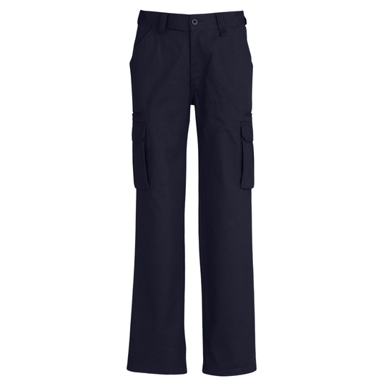 Mens CARGO PANTS Work Wear Trousers 100% COTTON Tradie Pockets Military 310gsm - Navy - 97"" V563-BR-310GSM-NVY-97