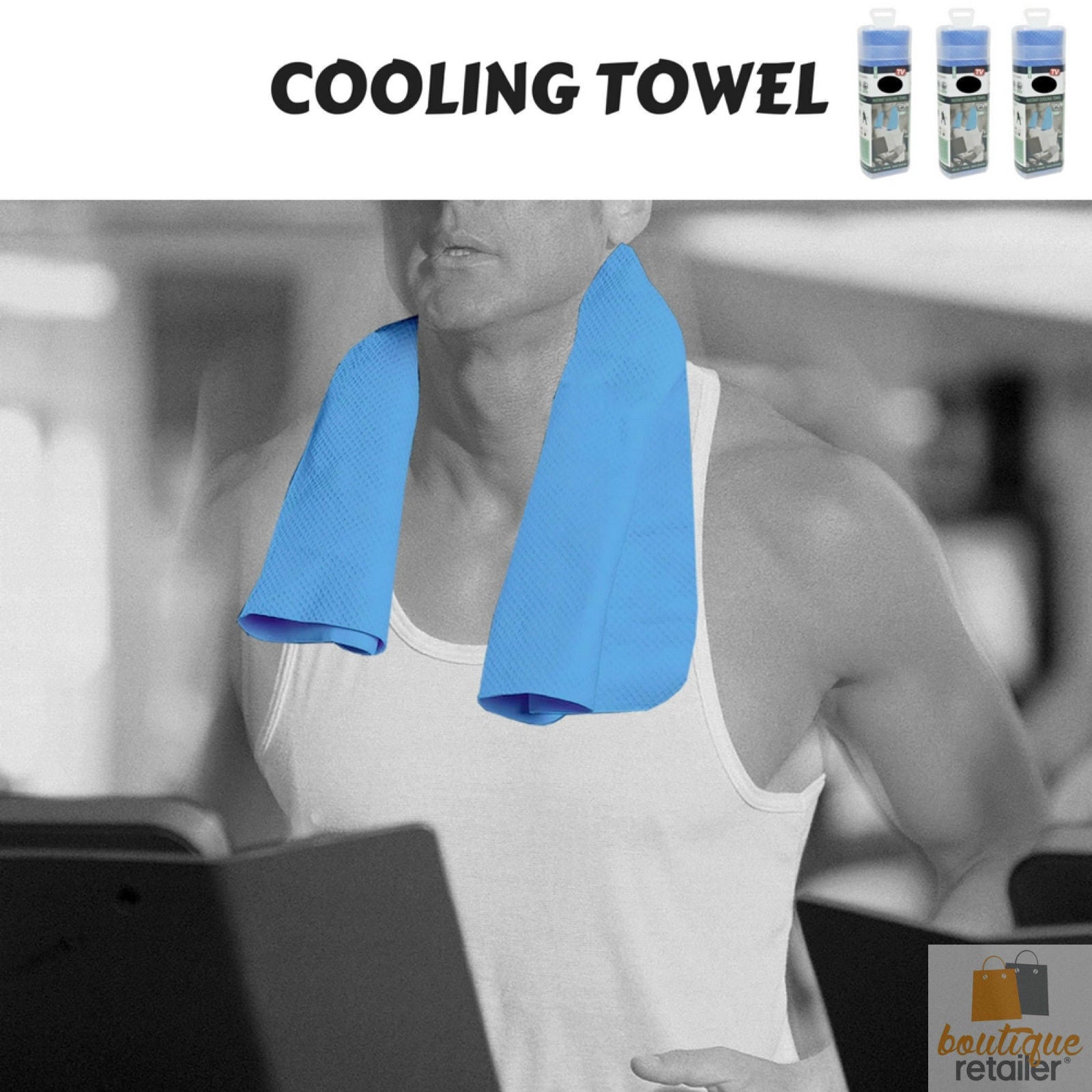 3x INSTANT COOLING TOWEL UPF 50+ Ice Cold Sport Sweat Absorbing Leisure 66x43 V563-BR-3COOLINGTOW-66-43