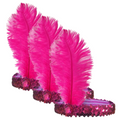 3x 1920s FLAPPER HEADBAND Headpiece Feather Sequin Charleston Costume Gatsby - Hot Pink V563-BR-3FLAPPERHDBND-HTPNK