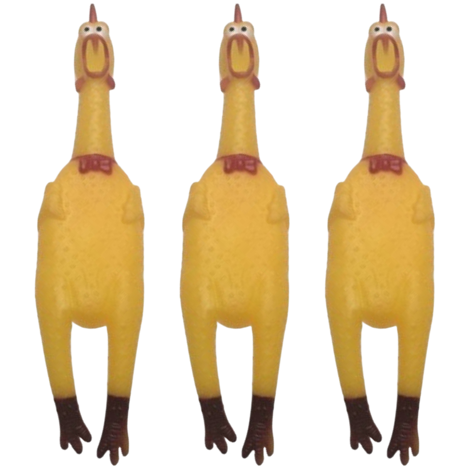 3x SHRILLING CHICKEN Dog Chew Screaming Toy Squeeze Sound Funny Rubber Pet V563-BR-3SCHICK-DOGCHEW