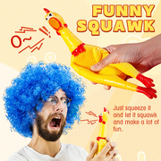 3x SHRILLING CHICKEN Dog Chew Screaming Toy Squeeze Sound Funny Rubber Pet V563-BR-3SCHICK-DOGCHEW
