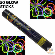 50 GLOW STICKS Party Light Glow In The Dark Rave NECKLACE Disco Bulk V563-BR-50GLWSTKS