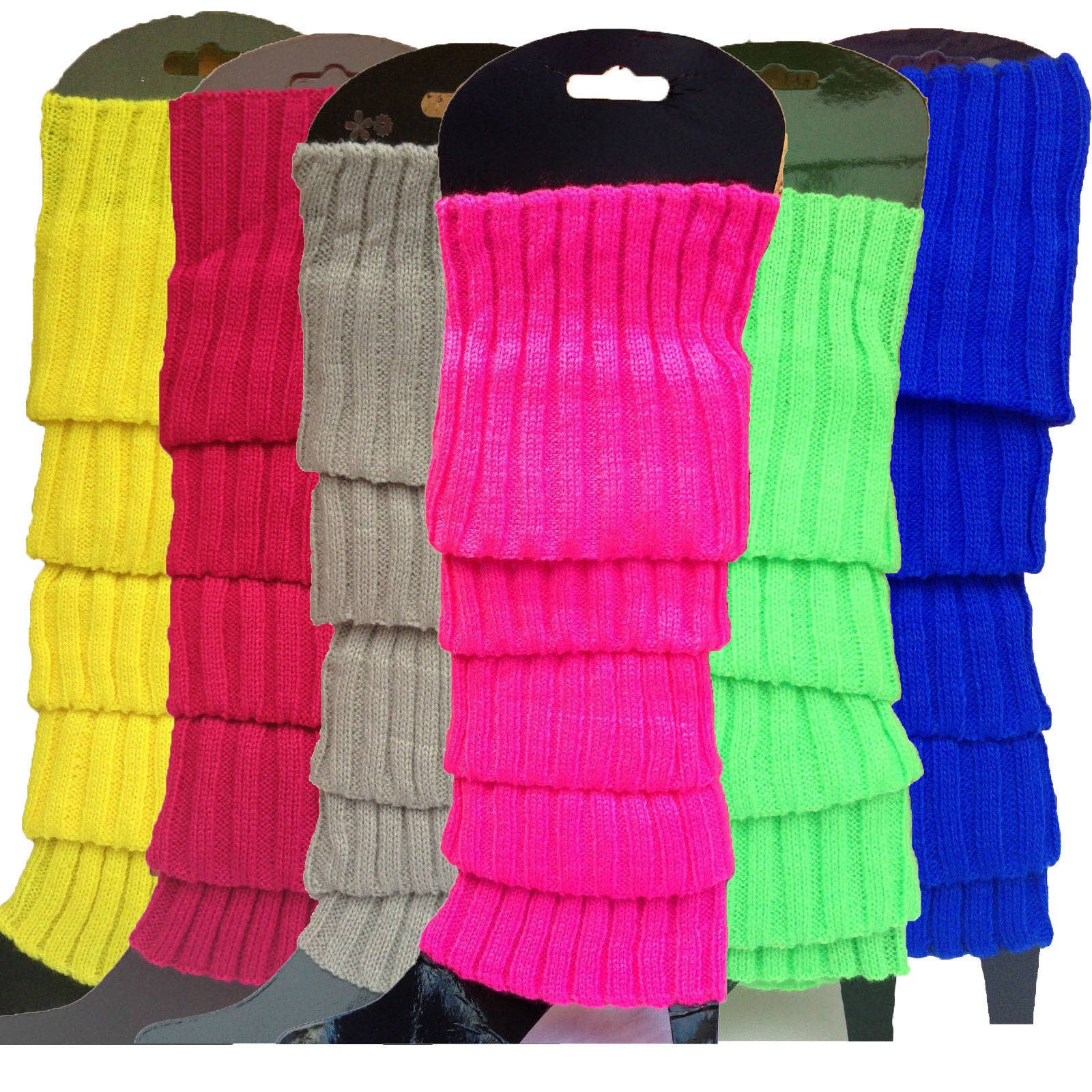 6x Womens Leg Warmers Disco Winter Knit Dance Party Crochet Legging Socks Costume - Assorted Pack V563-BR-6LEGWARMRS-ASSTDPCK