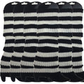 6x Womens Leg Warmers Disco Winter Knit Dance Party Crochet Legging Socks Costume - Black/White Stripe V563-BR-6LEGWARMRS-BLKWHTSTR