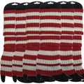 6x Womens Leg Warmers Disco Winter Knit Dance Party Crochet Legging Socks Costume - Red/White Stripe V563-BR-6LEGWARMRS-REDWHTSTR