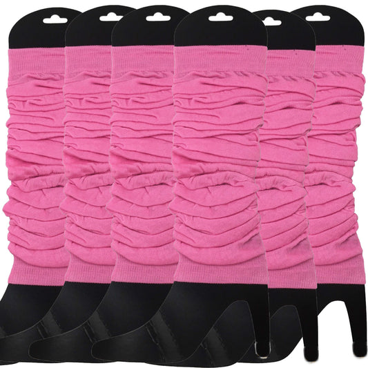 6x LEG WARMERS Knitted Womens Neon Party Knit Ankle Fluro Dance Costume 80s BULK - Light Pink V563-BR-6NNLEGWRMR-LHTPNK