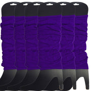 6x LEG WARMERS Knitted Womens Neon Party Knit Ankle Fluro Dance Costume 80s BULK - Purple V563-BR-6NNLEGWRMR-PUR