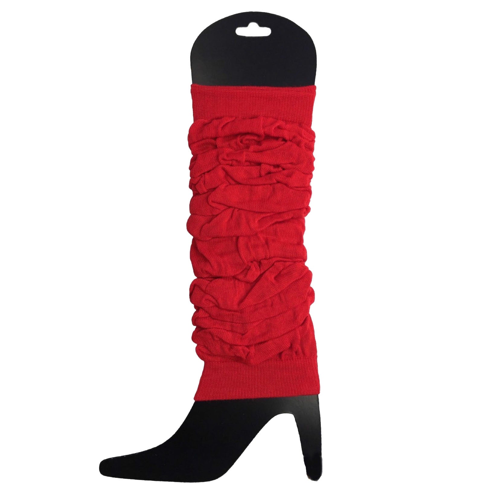 6x LEG WARMERS Knitted Womens Neon Party Knit Ankle Fluro Dance Costume 80s BULK - Red V563-BR-6NNLEGWRMR-RED