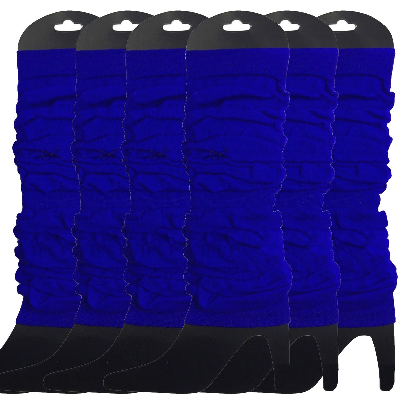 6x LEG WARMERS Knitted Womens Neon Party Knit Ankle Fluro Dance Costume 80s BULK - Royal Blue V563-BR-6NNLEGWRMR-ROYBLU