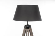 LARGE TRIPOD FLOOR LAMP Linen Shade Modern Light Retro Vintage Wooden V563-BR-75006