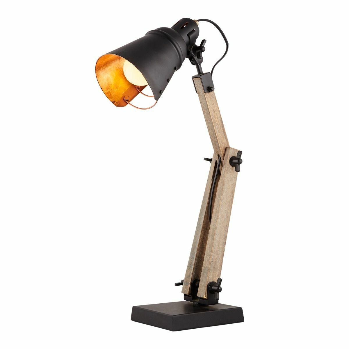 Scandi Modern Natural Wooden Table Lamp Rustic Retro Designer Vintage Light V563-BR-75089