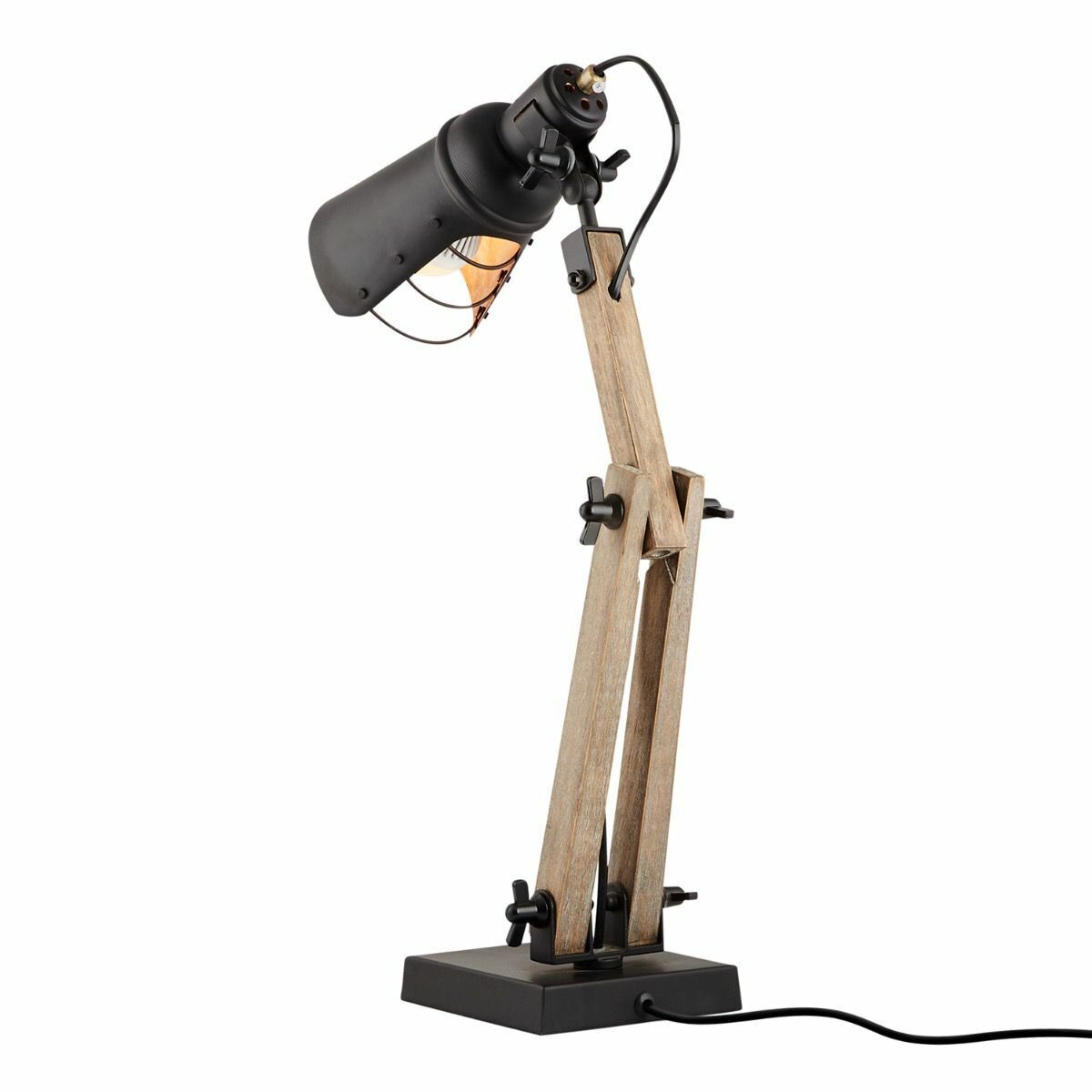 Scandi Modern Natural Wooden Table Lamp Rustic Retro Designer Vintage Light V563-BR-75089