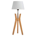 Bamboo Tripod Table Lamp Desk Modern Rustic Geo Light w Linen Shade V563-BR-75098