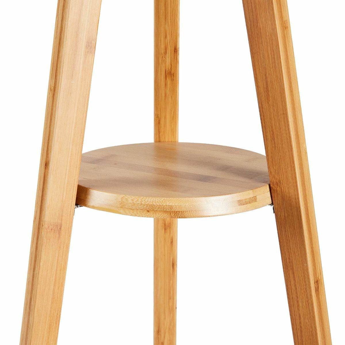LARGE BAMBOO TRIPOD FLOOR LAMP Linen Shade Modern Light Vintage Wooden Scandi V563-BR-75099