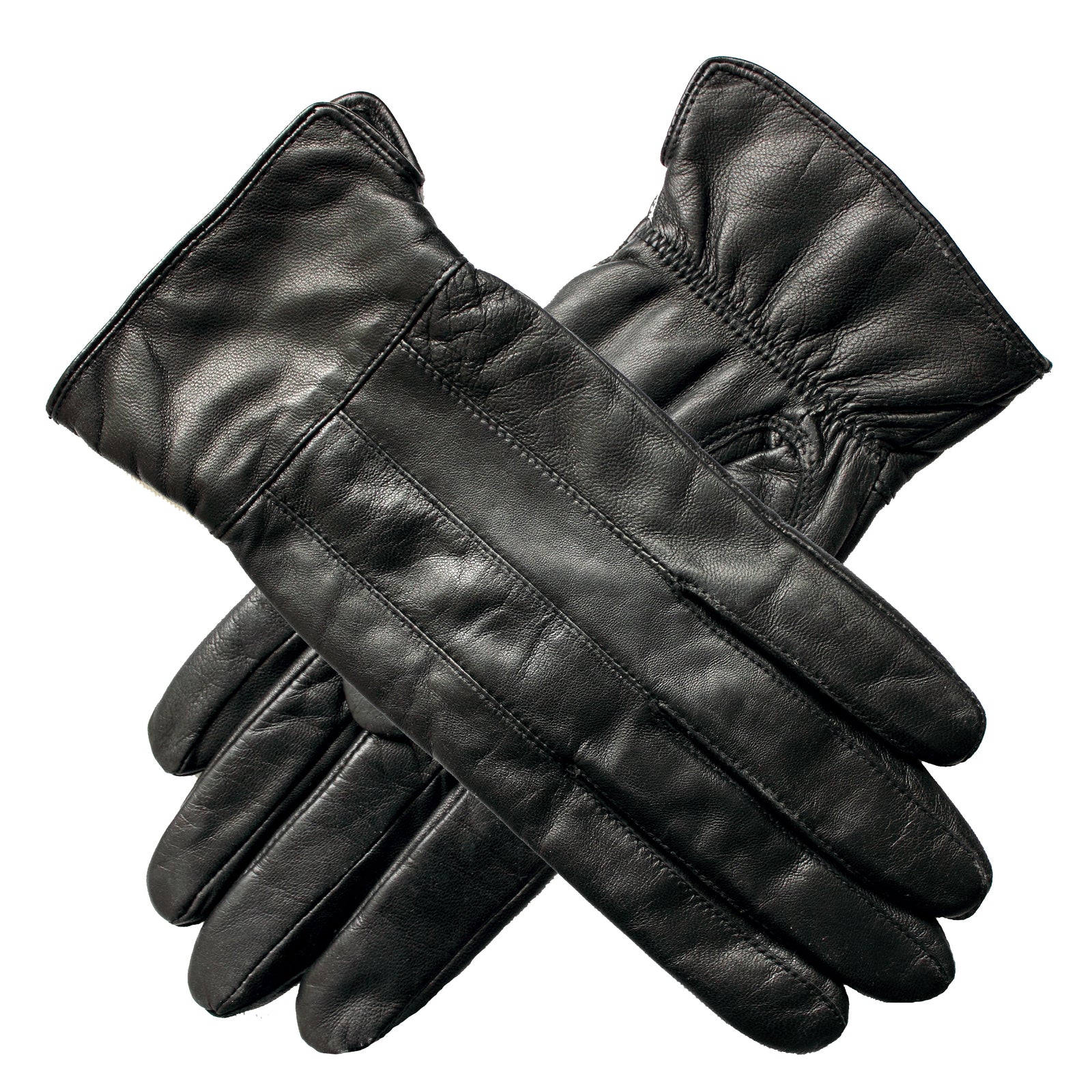 Ladies Genuine Sheepskin Leather Gloves Fleece Lined Warm Winter Womens in Black - L V563-BR-77-0004-BLK-L