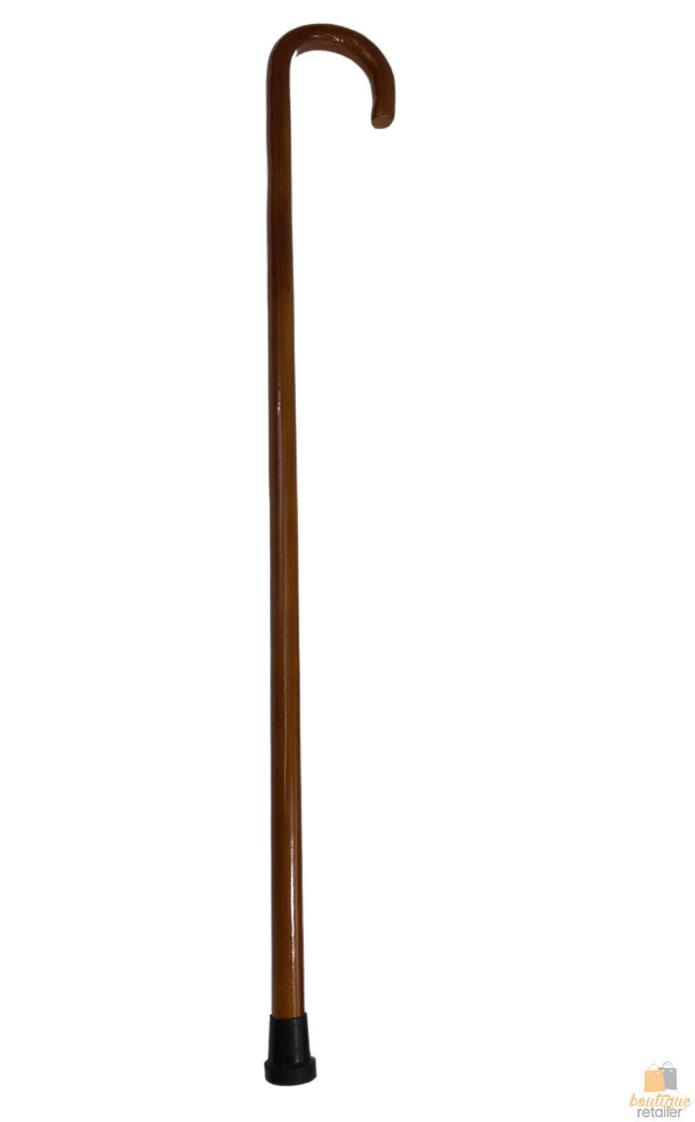 92cm WOODEN WALKING STICK Wood Cane Pole Carved Varnished Deluxe Quality Sturdy - Brown V563-BR-92WSTK-BRWN