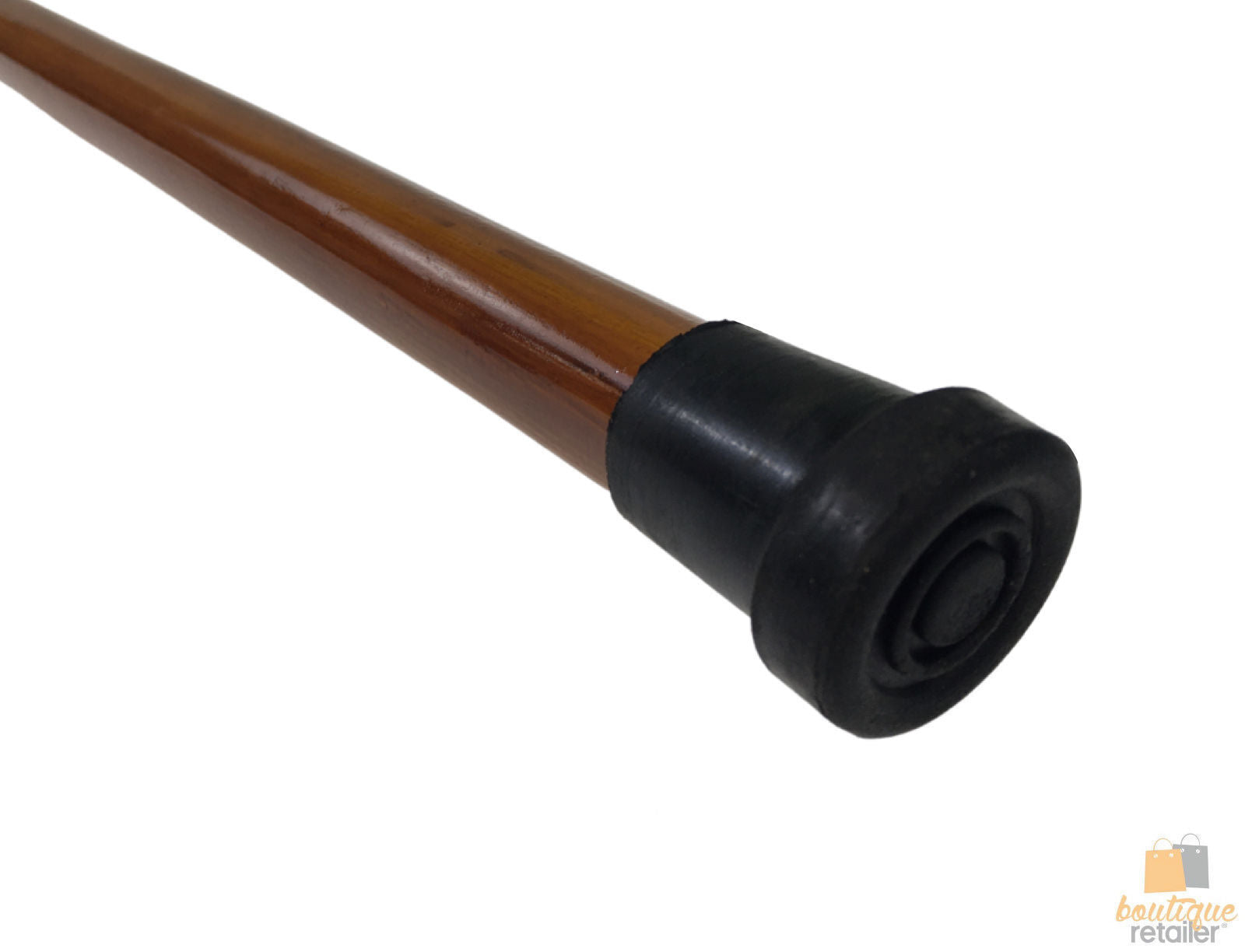 92cm WOODEN WALKING STICK Wood Cane Pole Carved Varnished Deluxe Quality Sturdy - Brown V563-BR-92WSTK-BRWN