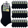 24x COTTON ANKLE SOCKS Sport Low Cut Mens Womens Running BULK Anklet - Black - 2-8 V563-BR-990144-BLK-2-8