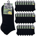 24x COTTON ANKLE SOCKS Sport Low Cut Mens Womens Running BULK Anklet - Black - 6-11 V563-BR-990165-BLK-6-11