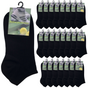 24x COTTON ANKLE SOCKS Sport Low Cut Mens Womens Running BULK Anklet - Black - 6-11 V563-BR-990165-BLK-6-11