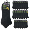 24x COTTON ANKLE SOCKS Sport Low Cut Mens Womens Running BULK Anklet - Charcoal - 6-11 V563-BR-990165-CHRCOLGRY-6-11